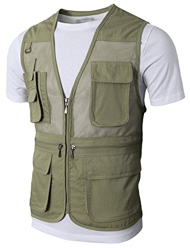 H2H Mens Casual Work Utility Hunting Travels Sports Mesh Vest With Pockets