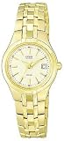 CITIZEN Watch:Citizen Women's EW1242-52P Eco-Drive WR100 Gold-Tone Stainless Steel Watch