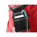 Kellner-G�rteltasche 4, schwarz, PVC, Rei�verschlussfach