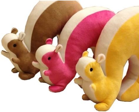 BTG HOUSE Creative Candy-colored U-shaped Neck Pillow Big Tail Squirrel with a Lunch Break Pillow Multi-car Household (color Random)