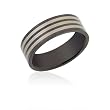 Ziovani Chocolate with Light Brown Eternity Stainless Ring