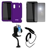 EMPIRE Purple Silicone Skin Case Cover + 360 Degree Rotatable Car Windshiel ....