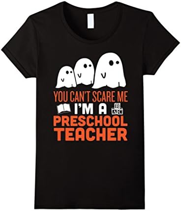 Women's Preschool Teacher - Halloween Ghost T-Shirt Medium Black