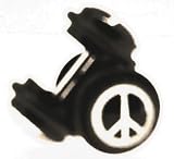 Body Accentz™ Earrings Rings Fake Peace Sign Cheater Plug 16 gauge - Sold as a pair