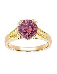 1.10 Ct Round Pink Diamond Yellow Sapphire 14K Yellow Gold Ring