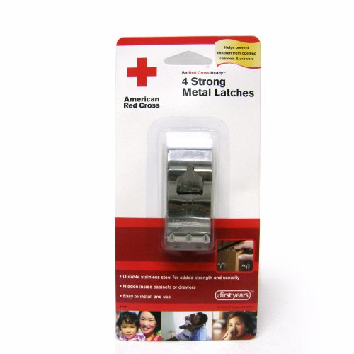 Health & Safety — American Red Cross Ultra Strong Metal Cabinet and Drawer Safety Latches, 4-Pack