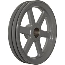 TB Woods Bored-to-size V-Belt Sheave, A Belt Section, 2 Grooves, Cast Iron