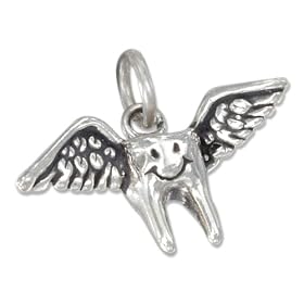 STERLING SILVER THREE DIMENSIONAL TOOTH FAIRY CHARM