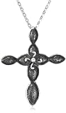 Sterling Silver Cross-Shaped Celtic Pendant with Silver Chain, 18.5"
