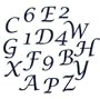 FMM Upper Case Script Alphabet & Number Tappit Cutters Set