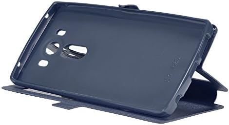 Warrior Wireless (TM) For LG V10 - Flip Window Phone Case w/ TPU Inside - Dark Blue + Bundle = (ITEM + CELLPHONE STAND) - By TheTargetBuys