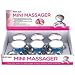Mitaki-Japan 6pc Personal Battery-Powered Massager In Countertop Display Silver Tone Abs Body