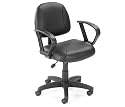 Boss Leather Plus Posture Task Chair with Loop Arms