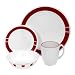 Corelle Livingware 16-Piece Dinnerware Set, Service for 4, Urban Red