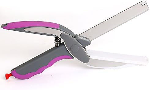2-in-1 Food Chopper Smart Scissors Cutter - Replace your Kitchen Knives and Cutting Boards,Purple