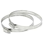 uxcell　ホースクランプ　チューブロック　鋼　シルバートーン　クランプフープ　2個