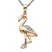 10k Pink Gold Diamond Flamingo Pendant (.035 cttw, K-L Color, I3 Clarity), 18