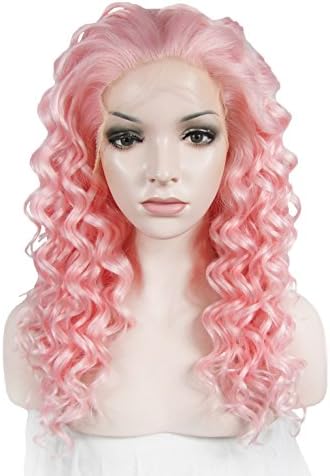 Imstyle® Lolita Style Summer Medium Density Curly Pink Cosplay Lace Front Wig