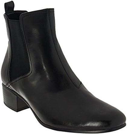 H by Halston Gored Leather Ankle Boots - Alison, Black, Size 11W