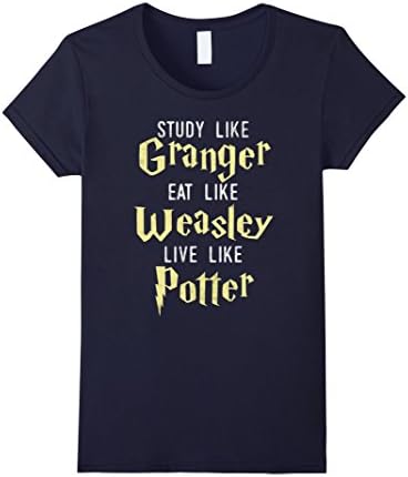 Women's Study Eat Live T-Shirt Small Navy