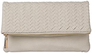 Deux Lux Women's Exclusive Vegan Foldover Clutch Taupe One