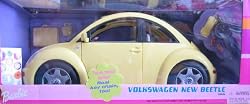 Barbie Volkswagen Beetle Vehicle (Yellow) w/ Real Key Chain (2000)