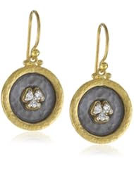 GURHAN "Imperial" 3 White Diamond High Karat Gold and Silver Earrings