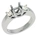 14k White 3 Stone Princess Cut Diamond Engagement Ring - Size 7.0