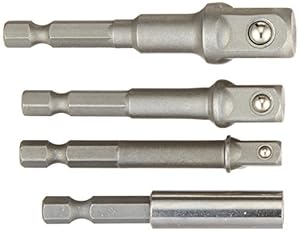 1/4 3/8 1/2-inch Square Driver Hex Power Drill Bit Socket Adapter 4pcs