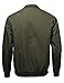 Classic Basic Style Zip Up Bomber Jacket Olive Size M