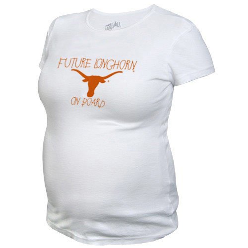 My U Texas Longhorns Ladies White Maternity T-shirt