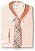Nick Graham Everywhere Men's Solid Dress Shirt with Orange Plaid Tie