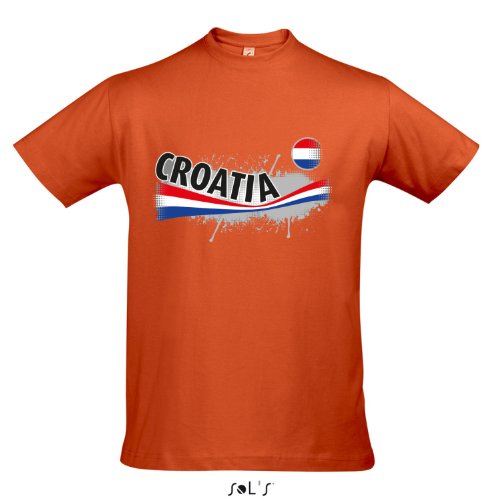 Fanshirt Herren CROATIA, Kroatien Ländershirt EM / WM Trikot S-XXL , Orange , L