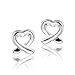 Sterling Silver Cross-Over Open Heart Mini Stud Earrings