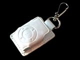 Electronics : TeckNet MT-067 Leather Case Key Chain Ring for iPod Shuffle Lite - White