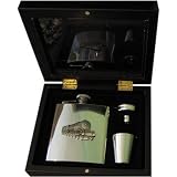 Review Sterling & Classic  / Railway Engine / Train 6oz Stainless Steel Hip Flask - Gift Set