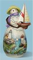 Jim Shore COASTAL SNOWMAN WITH SAILBOAT Cool Coastal Greetings Figurine
