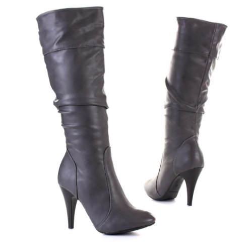Damen Schuhe, Stiefel, 927-1, Synthetik in hochwertiger Leder Optik, Grau, Gr 40