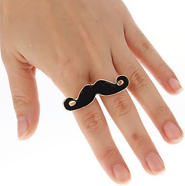 Z&X? Little Evil Moustache Double Finger Ring
