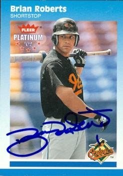 Brian Roberts Autographed/Hand Signed Baseball Card (Baltimore Orioles) 2002 Fleer Platinum #235