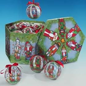 Set Of 14 Sugared Nutcracker Decoupage Christmas Ornaments