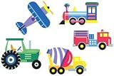 Painting Tools & Supplies: Wallies Wallpaper Cutouts 25 Olive Kids Trains, Planes & Trucks
