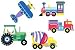 Tools & Hardware : Wallies Wallpaper Cutouts 25 Olive Kids Trains, Planes & Trucks