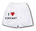 White Boxer Short with I Love Vikrant