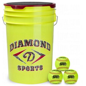Diamond Official Fast Pitch Softballs With Bucket
