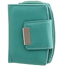 Monte Lovis Damen XL Geldbörse Echt Leder Weich Brieftasche in verschiedenen Farben und Muster (14009A-Türkis)