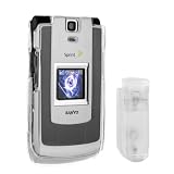 Sprint Sanyo 6650 Katana II Cell Phone Accessory Bundle - Transparent Clear Crystal Snap On Case with Belt Clip + Rapid Car Charger + Travel Home Charger