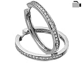 Diamond Hoop Earrings 1/2 Carat (ctw) in White Gold