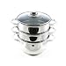 STAINLESS STEEL 3 TIER STEAMER SAUCEPAN SET  - GIFT IDEA - fast dispatch