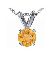 1 CT Citrine Solitaire Pendant 14K Gold